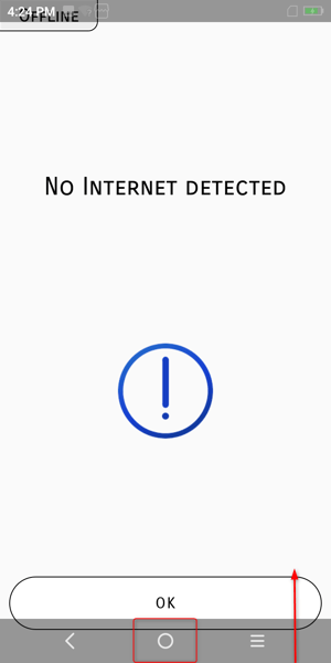 no-internet-detected-swipe-up-select-main-menu